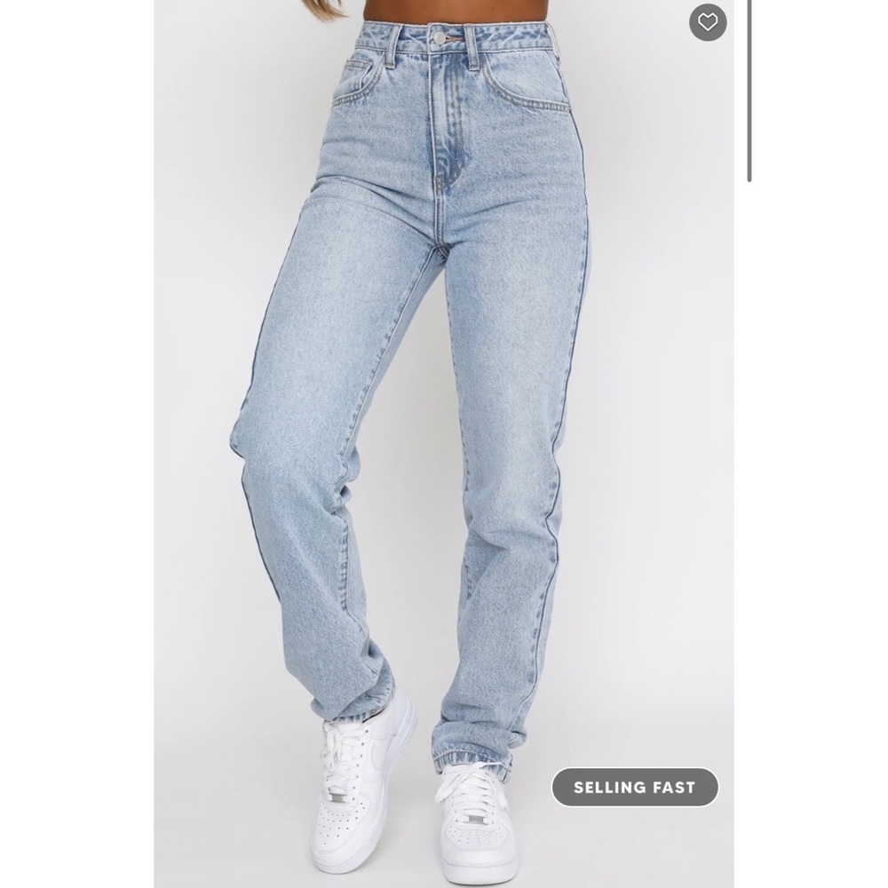 Who's That Girl Straight Leg Denim Jeans Washed Blue